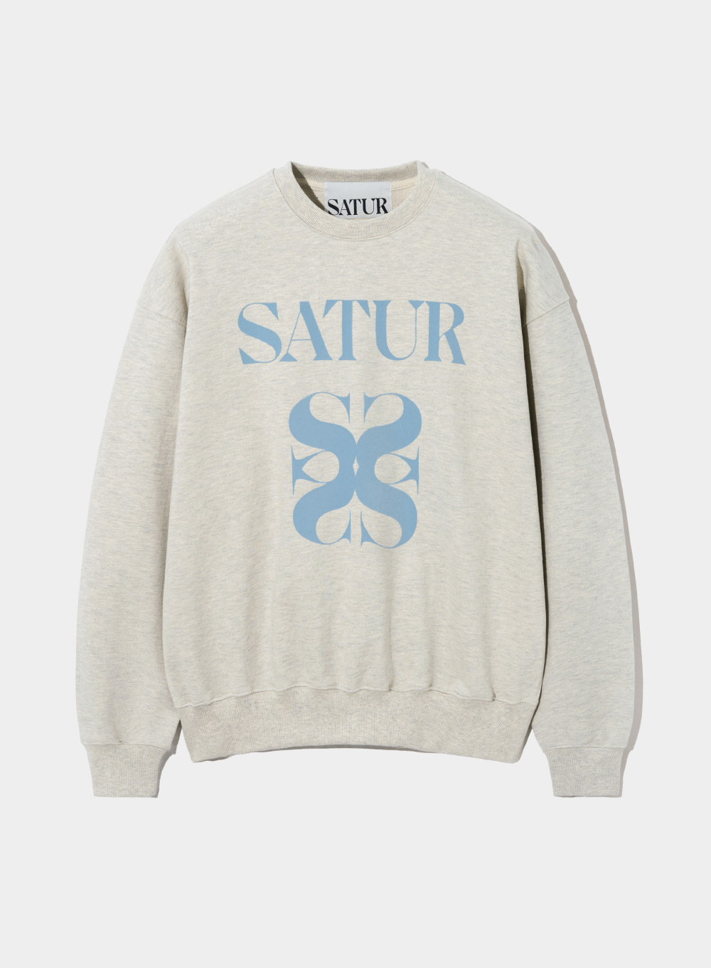 Satur All Day Sweatshirts Melange Ivory Blue SATUR